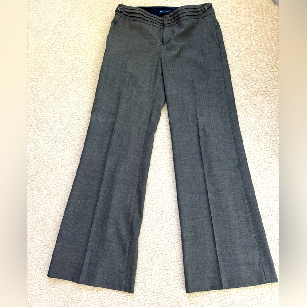 Gap Trousers - Grey/cream herringbone dress pants - size 8 long